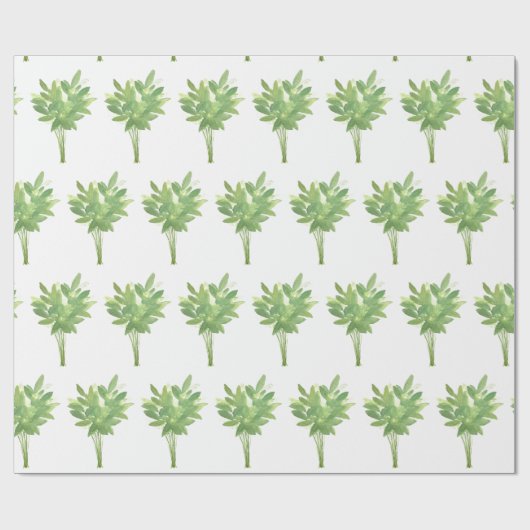 Munt kruiden botanische tuinvormig waterverf patro cadeaupapier (Vlak)