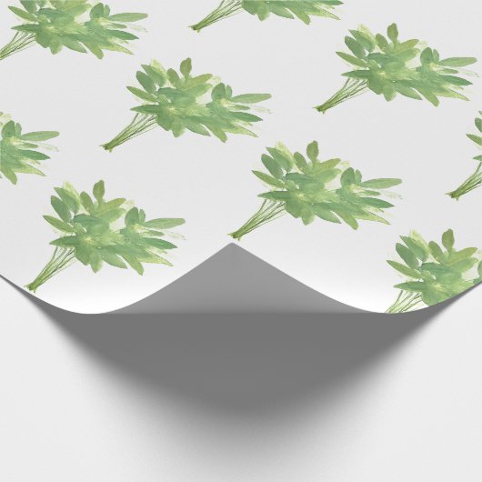 Munt kruiden botanische tuinvormig waterverf patro cadeaupapier (Hoek)