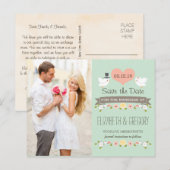 MUNT LIEFDE DUIVEN REDT DE DAG AANKONDIGINGSKAART (Voorkant / Achterkant)