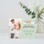 MUNT LIEFDE DUIVEN REDT DE DAG AANKONDIGINGSKAART (Staand voorkant)