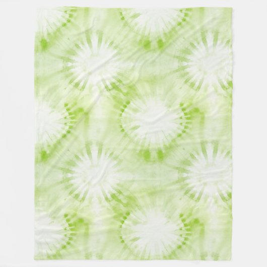 Munt Limoen Groen Tie Dye Fleece Deken (Voorkant)