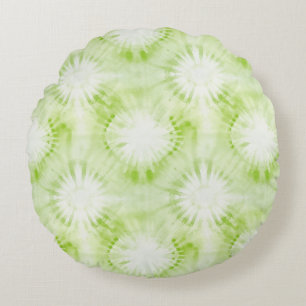 Munt Limoen Groen Tie Dye Rond Kussen
