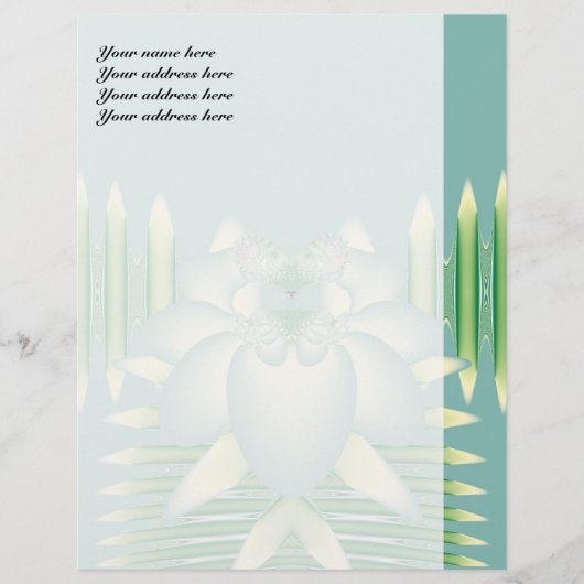 Munt Lotus Art Deco Fractale Bloem Kunst Briefhoofd Ontwerp (Voorkant)