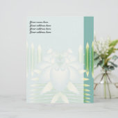 Munt Lotus Art Deco Fractale Bloem Kunst Briefhoofd Ontwerp (Staand voorkant)