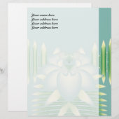 Munt Lotus Art Deco Fractale Bloem Kunst Briefhoofd Ontwerp (Voorkant / Achterkant)