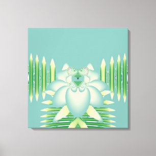Munt Lotus Art Deco Fractale Bloem Kunst Canvas Afdruk