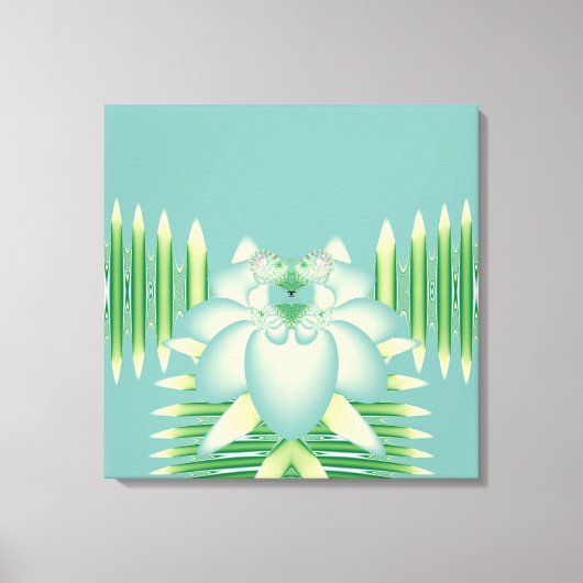 Munt Lotus Art Deco Fractale Bloem Kunst Canvas Afdruk (Voorkant)