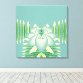 Munt Lotus Art Deco Fractale Bloem Kunst Canvas Afdruk (Insitu (Houten vloer))