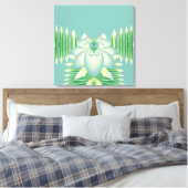 Munt Lotus Art Deco Fractale Bloem Kunst Canvas Afdruk (Insitu (Slaapkamer))