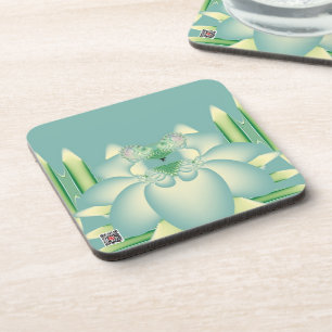 Munt Lotus Art Deco Fractale Bloem Kunst Onderzetter