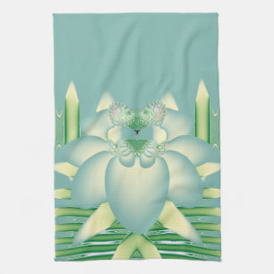 Munt Lotus Art Deco Fractale Bloem Kunst Theedoek