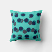 Munt & Marineblauw Retro Orbit Kussen (Achterkant)