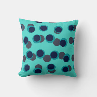 Munt & Marineblauw Retro Orbit Kussen