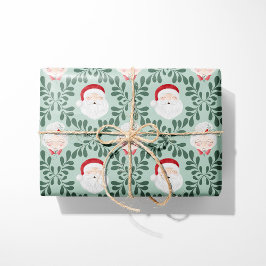 Munt Meneer- en Mevrouw-Claus kerstcadeaupapier Cadeaupapier
