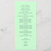 Munt met Blauwe Tekst Ontwerp Wedding Programma Programmakaart (Achterkant)