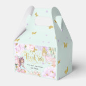 Munt met gekantelde tuinfee, vlinderverjaardag bedankdoosjes (Achterkant)