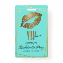 Munt met gouden lip print vrijgezellenfeest badge