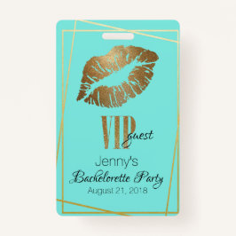 Munt met gouden lip print vrijgezellenfeest badge