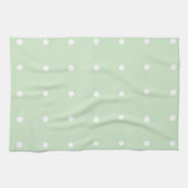 Munt met witte poka Dots Kitchen Towel Theedoek (Horizontaal)