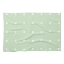 Munt met witte poka Dots Kitchen Towel
