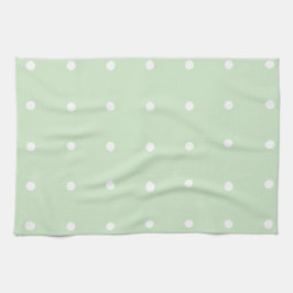 Munt met witte poka Dots Kitchen Towel Theedoek
