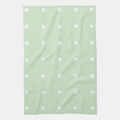 Munt met witte poka Dots Kitchen Towel Theedoek (Verticaal)