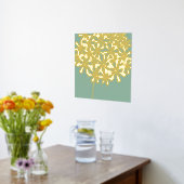 Munt Modern Bloem Goud Folie Afdrukken (Laag (Keuken))