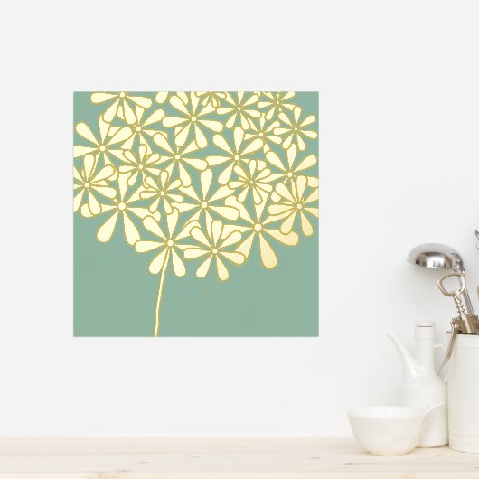 Munt Modern Bloem Goud Folie Afdrukken (Insitu (Keuken))