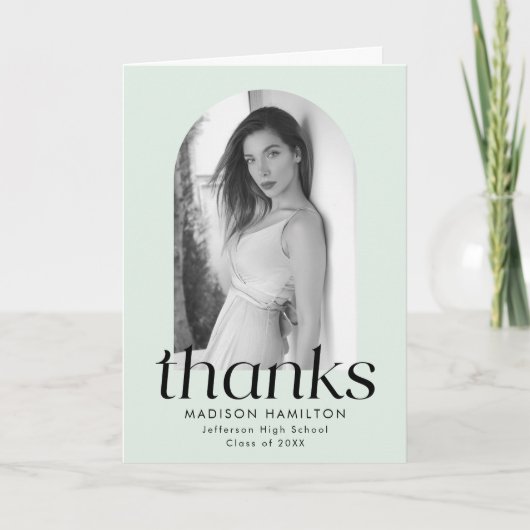 Munt | Modern minimalistisch fotoAfstuderen Bedankkaart (Voorkant)