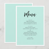 Munt moderne bruiloft. Eenvoudig minimalistisch sc Menu (Voorkant / Achterkant)