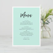 Munt moderne bruiloft. Eenvoudig minimalistisch sc Menu (Staand voorkant)