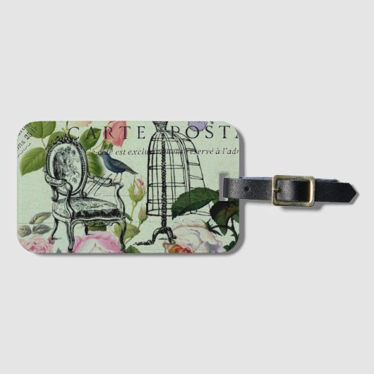 munt moderne  vlinderparijs van het franse roos bagagelabel (Voorkant (horizontaal))