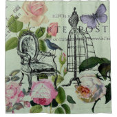 munt moderne  vlinderparijs van het franse roos douchegordijn (Voorkant)