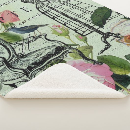 munt moderne  vlinderparijs van het franse roos sherpa deken (3/4)