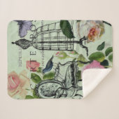 munt moderne  vlinderparijs van het franse roos sherpa deken (Voorkant (horizontaal))