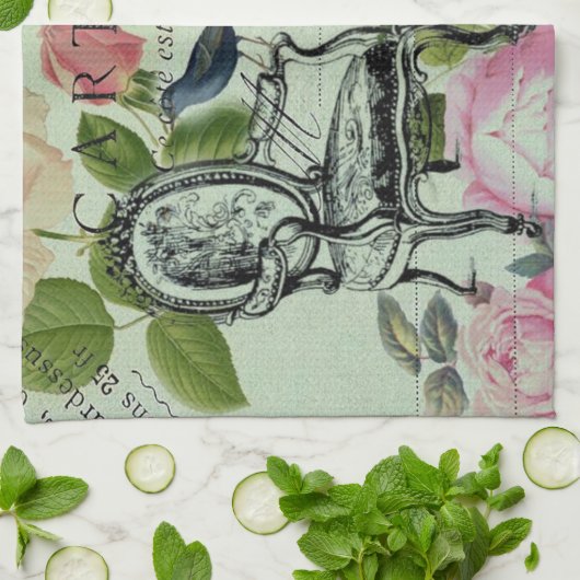 munt moderne  vlinderparijs van het franse roos theedoek (Gevouwen)