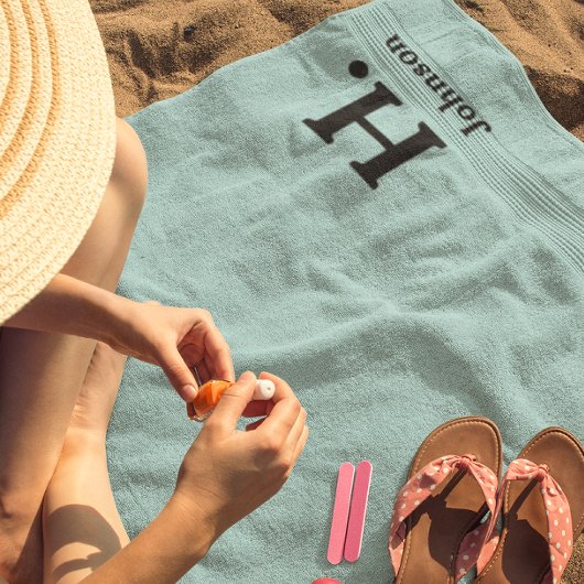 Munt monogram bad handdoek