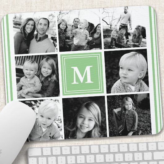 Munt Monogram Familiefotocollage Muismat