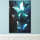 Munt Nacht Vlinders Canvas Afdruk (Insitu (Houten vloer))