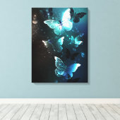 Munt Nacht Vlinders Canvas Afdruk (Insitu (Houten vloer))