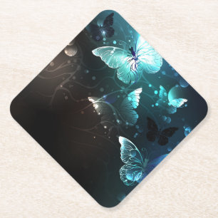 Munt Nacht Vlinders Kartonnen Onderzetters