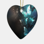 Munt Nacht Vlinders Keramisch Ornament (Links)