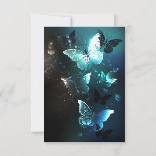 Munt Nacht Vlinders RSVP Kaartje (Voorkant)