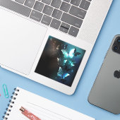 Munt Nacht Vlinders Sticker (Laptop met iPhone)