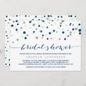 Munt & Navy Confetti Stippen Bridal Shower Kaart (Voorkant / Achterkant)