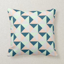 Munt Navy Peach Gray Geometric Triangles Pillow Kussen