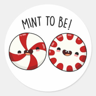 Munt Om Grappig Te Zijn Zoete Snoep Punt Ronde Sticker