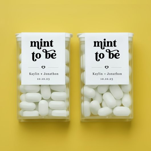 "Munt om te zijn" TicTac Muntkauwgom Huwelijksguns Etiket
