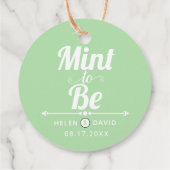 Munt om witte typografie te zijn groene bruiloft bedankjes labels (Achterkant)