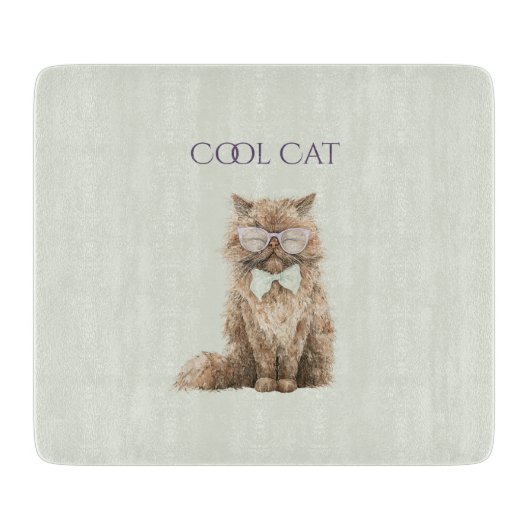 Munt Paars Bruin Cool Cat Bril   Snijplank (Voorkant)